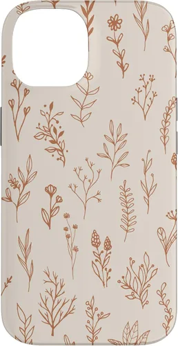 Miniatura 4 de Cute Beige Brown Wildflower Aesthetic Flower Pattern Case for iPhone 17