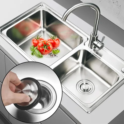 Miniatura 5 de Paquete de 2 tapones para fregadero de cocina para eliminación de basura, tapón de acero inoxidable para eliminación de basura que se adapta a