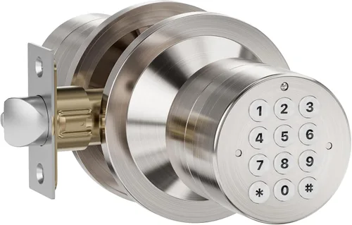 Miniatura 12 de Cerradura de entrada sin llave con código, pomo de puerta digital con teclado para dormitorio, puerta principal, garaje, hogar, apartamento, bronce