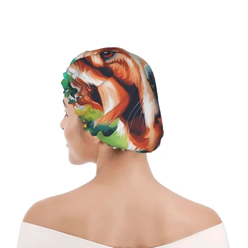 Miniatura 8 de A Cute Dog Reusable Double Layer Waterproof Shower Cap With Elastic Cord For Home Cleaning Facial Care Shower