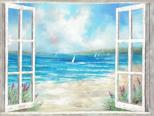Miniatura 9 de SD SOFT DANCE Lienzo decorativo para pared de playa, paisaje marino, pintura costera para dormitorio (16 x 11 x 1 panel)