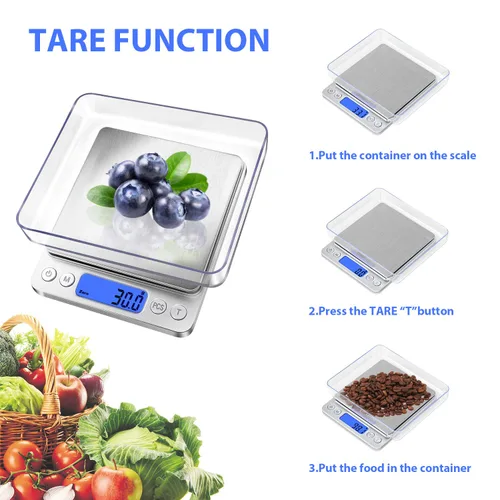 Miniatura 6 de Báscula digital de cocina para alimentos, 105.82 oz/0.00 oz de alta precisión, medidas en gramos y onzas para cocinar, hornear, joyas, función