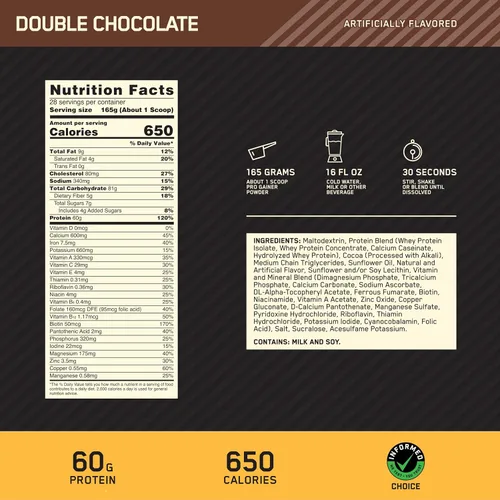 Miniatura 2 de Complejo para aumentar de peso, de Optimum Nutrition Pro , OP65, 1, 1