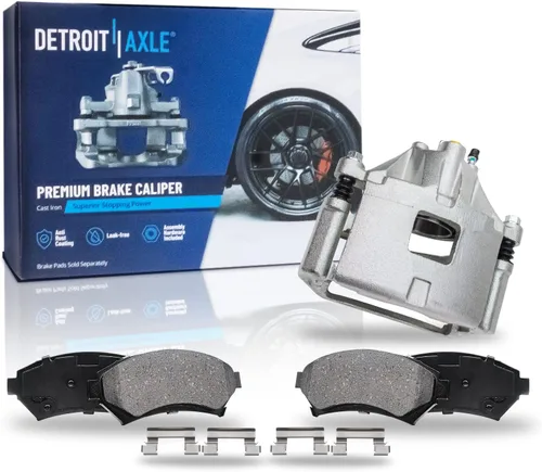 Detroit Axle - Pastillas de freno de pinza de disco delantera izquierda para Impala Monte Carlo LeSabre Riviera DeVille Intrigue Bonneville - Juego