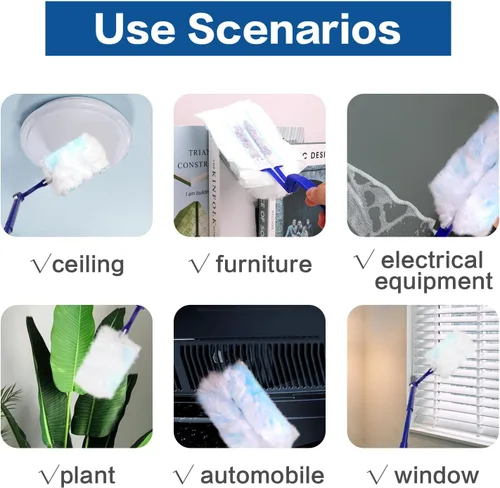 Miniatura 6 de Kit de repuestos de plumero multisuperficie de 180° (1 mango largo a + 1 mango corto + 15 repuestos de plumero)