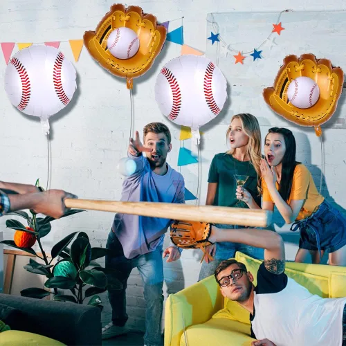 Miniatura 7 de YUJUN 13 globos de béisbol, guantes de béisbol gigantes, globos deportivos de Mylar para fiestas de cumpleaños, béisbol, deportes, suministros