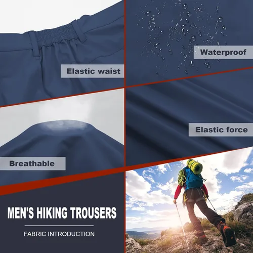 Miniatura 4 de MEETYOO Pantalones cargo de senderismo para hombre, impermeables, tácticos, ligeros, elásticos, para acampar