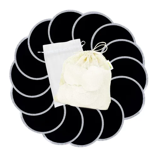 Miniatura 25 de wegreeco Almohadillas de lactancia para el pecho (paquete de 14) + bolsa de lavandería y bolsa de almacenamiento de viaje, 4.7 pulgadas