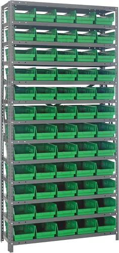 Miniatura 387 de Quantum QSBU-245BK Heavy Duty Shelving Unit with (7) Shelves and (24) QUS245 Black Bins for Garage Warehouse Storage Distribution 400 lb Load