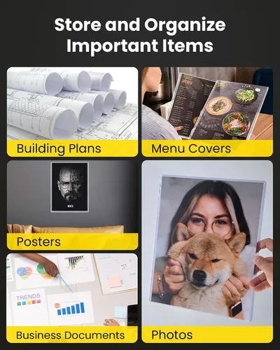 Miniatura 6 de Paquete de 10 protectores de hojas de plástico duro de 8.5 x 11 pulgadas, fundas rígidas de PVC de 12 mil para documentos, papeles, fotos