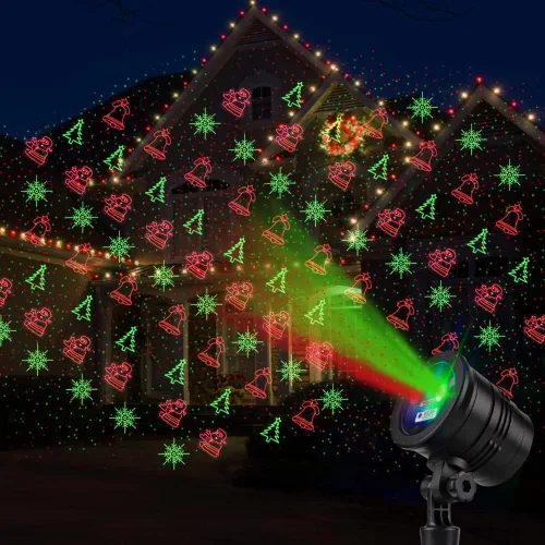 Miniatura 7 de Luces Proyector de Navidad para Exteriores Luces Láser Navideñas para Exteriores Foco de Paisaje Ducha de Estrellas Rojas y Verdes con Accesibilidad