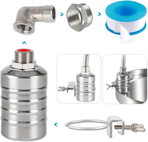 Válvula de flotador, válvula de flotador de control de nivel de agua de 1/2 a 1 pulgada, válvula de cierre de agua totalmente automática de acero
