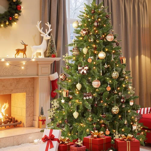 Miniatura 8 de Alupssuc Juego de 82 bolas de Navidad, encantador juego de regalo clásico, decoración de plástico inastillable para árbol de Navidad, vacaciones