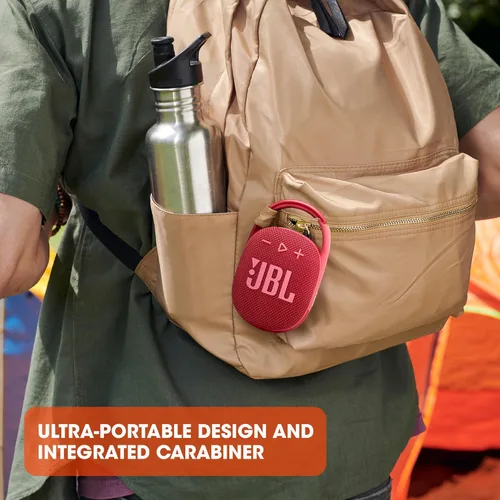 Miniatura 5 de JBL Clip 4: Altavoz portátil con Bluetooth, batería incorporada, característica impermeable y a prueba de polvo Rojo