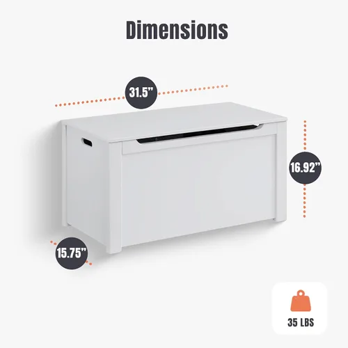 Miniatura 5 de Sturdis Caja de juguetes de madera, amplio compartimento de almacenamiento y organización, organizador de almacenamiento de juguetes para sala