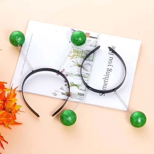Miniatura 4 de jiebor 10 diademas de alienígena con antenas marcianas, accesorios para disfraz espacial, accesorios de cabeza de bola con purpurina para fiesta