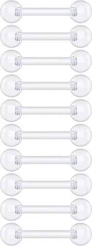 Miniatura 13 de Anillos de plástico para pezón – Anillos de lengua transparentes – Piercing hipoalergénico recto Bioflex