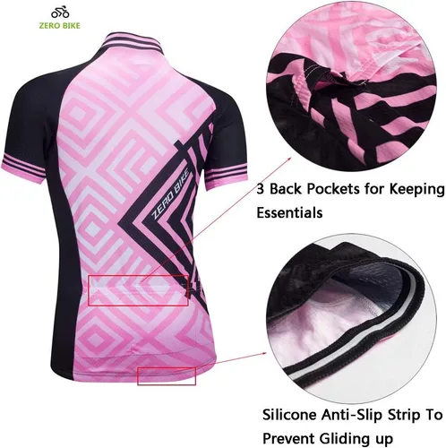 Miniatura 3 de Jersey de ciclismo para mujer, de manga corta, secado rápido, transpirable, para montaña.