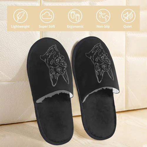 Miniatura 3 de Hot-German-Shepherd-Dog - Pantuflas peludas de algodón para el hogar en invierno, pantuflas de felpa unisex de dos tamaños