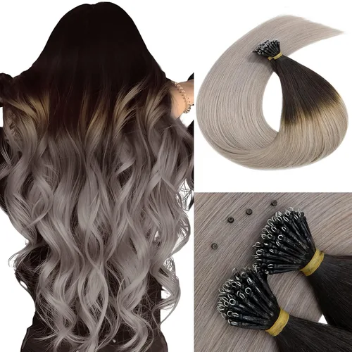 Miniatura 16 de MY-LADY Microlink - Extensiones de cabello humano con microcuentas de 14 pulgadas, extensiones de cabello rubio con micro bucle, extensiones