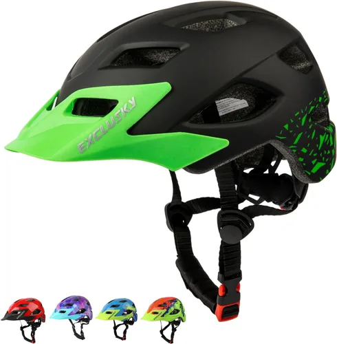 Miniatura 8 de EXCLUSKY - Casco de bicicleta para niños, ajustable, de seguridad, ligero, casco de bicicleta para niños, patinaje, ciclismo, scooter, para niños