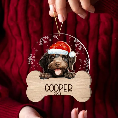 Miniatura 112 de Nazenti American Pit Bull Terrier Adorno de Navidad, adorno de perro fotográfico, adorno de perro personalizado, adornos de fotos de madera