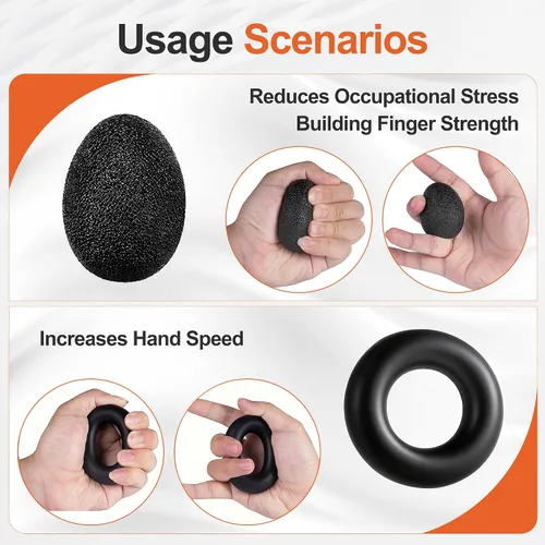 Miniatura 6 de Grip Strength Trainer Kit (5 Pack) Adjustable Resistance Hand Gripper,Finger Exerciser,Hand Extension Exerciser,Stress Relief Ball and Forearm