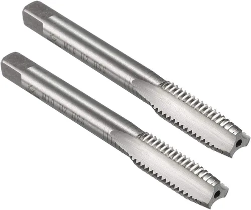 Miniatura 7 de uxcell Máquina métrica rosca rosca M10 x 1 H2 de acero de alta velocidad flautas rectas roscado roscado roscado reparación de maquinista herramienta
