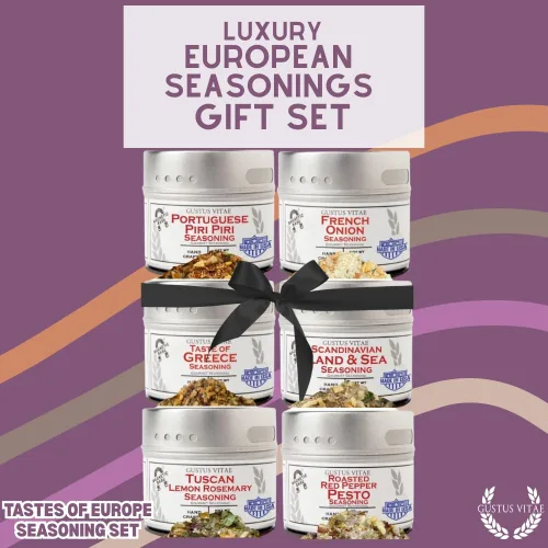 Miniatura 8 de European Seasonings Gourmet Gift Set – Tastes of Europe – Mezcla de especias artesanales – Paquete de seis – Sin OMG, totalmente natural, lote