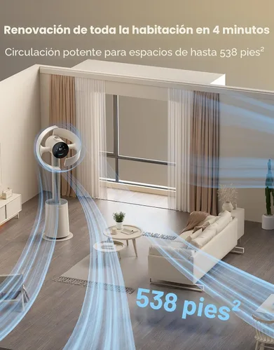 Miniatura 5 de DREAME Ventilador de torre sin aspas para dormitorio, ventilador de pie inteligente con flujo de aire espacial de 270° para circulación de Beige