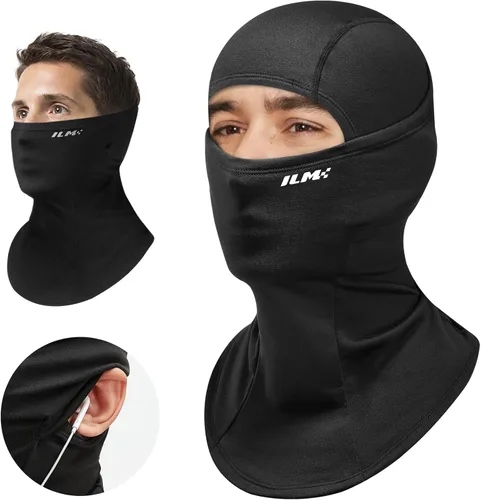 ILM Motorcycle Balaclava Face Mask Adult Youth for Ski Model FM01 Adulto Negro Más Grueso