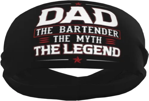 Miniatura 4 de Dad The Bartender The Myth Thelegend Headband for Men Women Sports Sweatband for Fitness Exercise Moisture Wicking Running Yoga Hairbands
