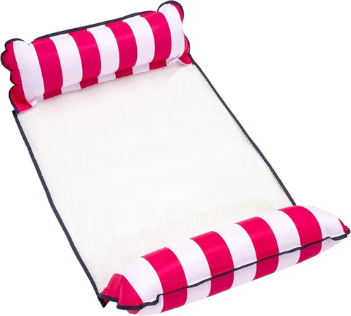 Aqua Original Monterey - Flotador de piscina y hamaca de agua 4 en 1, multiusos, inflable para adultos, material patentado de PVC grueso y Rosa