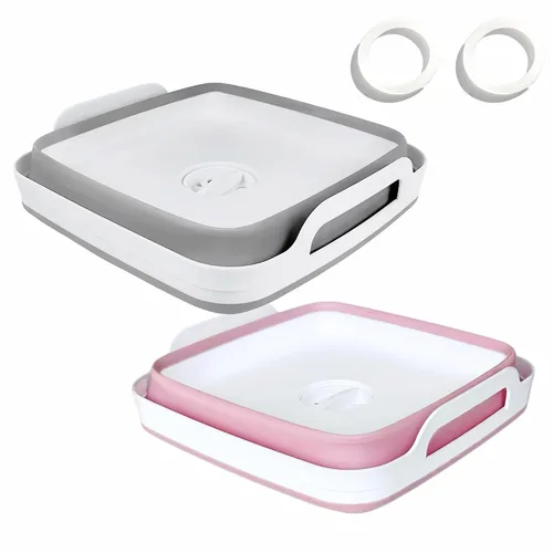 Miniatura 12 de GIMWA Lavabo plegable para biberones, contenedor portátil de 2.4 galones para fregadero de campamento de caravana, tina de cocina que ahorra espacio