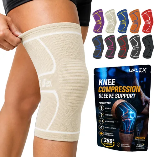 UFlex Athletics Rodillera de compresión para rodillas para mujeres y hombres - Rodillera de soporte para deportes, correr, levantamiento de pesas,