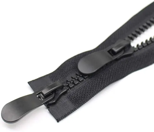 YaHoGa #8 Cremallera de separación bidireccional de 34 pulgadas, cremalleras grandes de plástico para coser abrigos, parka, chaqueta de plumón Negro
