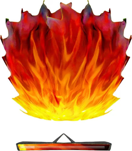 Miniatura 19 de Baisdan Banderas de adoración de 54" x 45" para danza en la iglesia, banderas de danza de alabanza para adoración, bandera de fuego con varillas