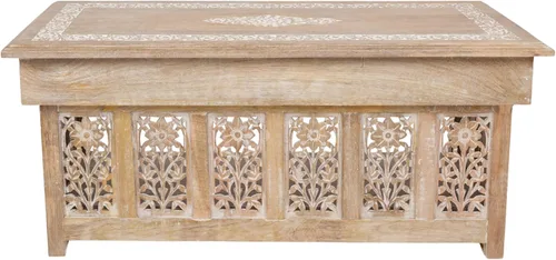Miniatura 9 de Lightnpro - Mesa de centro de madera hecha a mano – Mesa central rectangular plegable premontada para sala de estar con revistas y almacenamiento