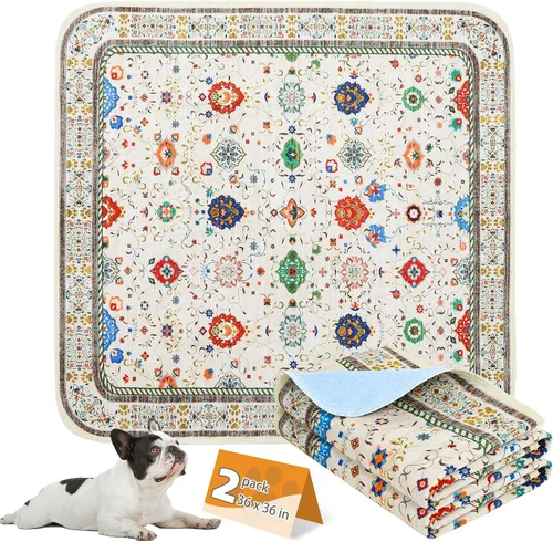 Miniatura 19 de KOOLTAIL Almohadillas lavables para orina de perros, paquete de 2 almohadillas de entrenamiento súper absorbentes reutilizables impermeables