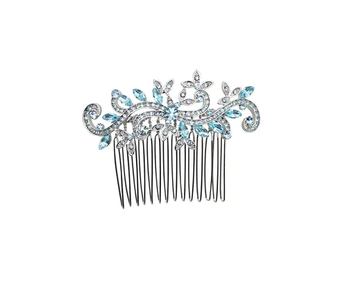 Miniatura 12 de Faship Precioso peine de pelo floral con diamantes de imitación AB