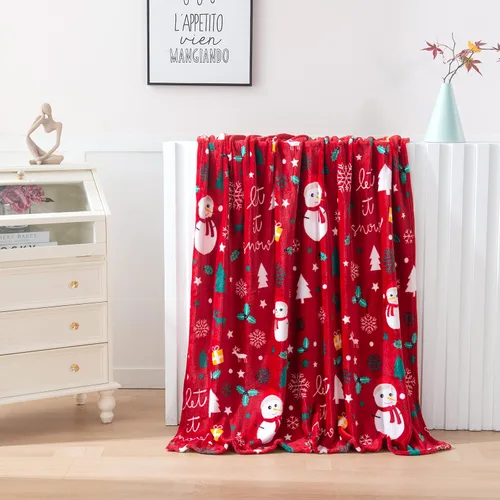 Miniatura 4 de Elegant Comfort Manta de Forro Polar de Terciopelo de Lujo Súper Suave con Estampados Navideños - Decoración del Hogar con Tema Navideño, Manta