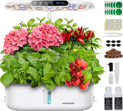 Miniatura 9 de Ahopegarden Sistema de cultivo hidropónico Jardín de hierbas: kit de jardín interior de 10 cápsulas con luz LED de cultivo y pantalla inteligente