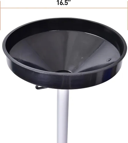 Miniatura 5 de PONO Tanque de drenaje de aceite residual portátil de 18 galones con contenedor de aceite residual de acero, altura de embudo ajustable, cambio