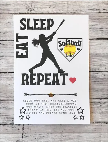 Miniatura 36 de Softball Wish Bracelet, Softball Gift, Team Gift, Softball Card, Graduation, Senior Year, Sports Team Party Favor Gift, Team Wish Gift