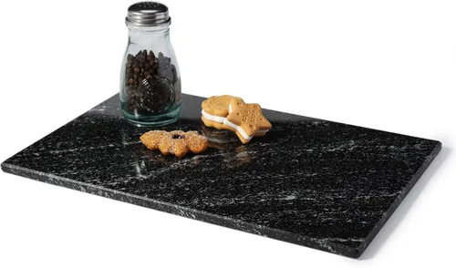 Miniatura 11 de Tabla de corte de mármol natural africano Koville para cocina, repostería, pan, 30,5 cm x 20,3 cm. Tabla de queso de mármol genuino, bandeja