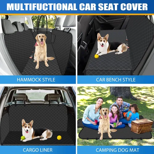 Miniatura 7 de Funda de asiento de automóvil para perro con bolsillo de almacenamiento, hamaca para perro que protege contra la suciedad, fundas de asiento