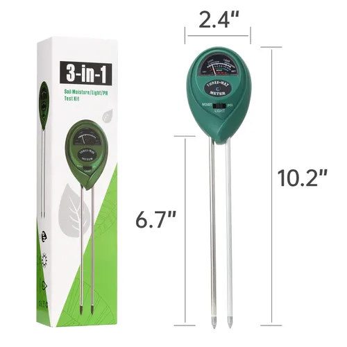 Miniatura 4 de Paquete de 2 medidores de humedad del suelo, herramienta probadora de suelo 3 en 1, monitor de agua para plantas, sensor de higrómetro de suelo