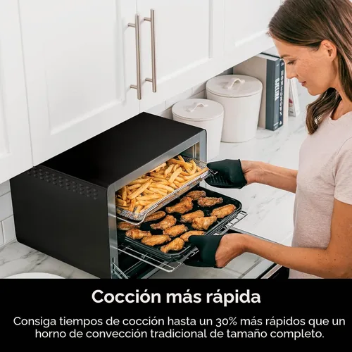 Miniatura 4 de Ninja DT202BK Foodi 8 en 1 XL Pro Air Fry Oven, horno de convección de encimera grande y tostador digital, 1800 vatios, negro, 12 pulgadas
