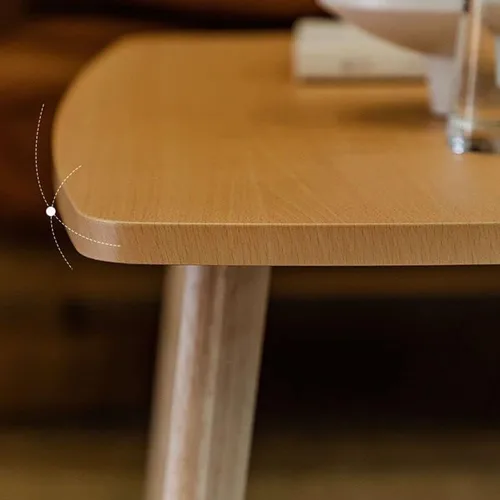 Miniatura 4 de Mesa de centro, moderna mesa de centro rectangular plegable de madera maciza escandinava para sala de estar, natural 31.5 pulgadas de largo x 19.5