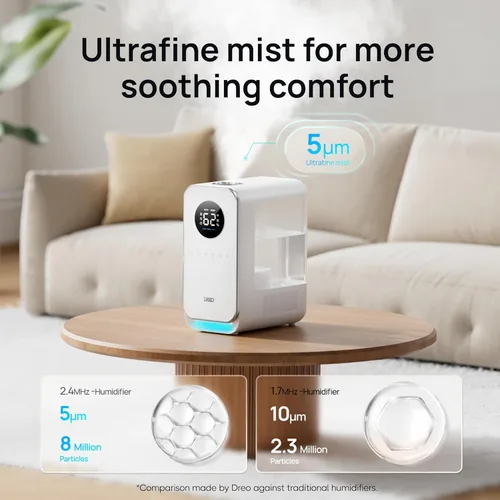 Miniatura 3 de Dreo Humidificadores para recámara, humidificador inteligente de niebla fría silencioso de llenado superior para habitación grande del hogar, Blanco